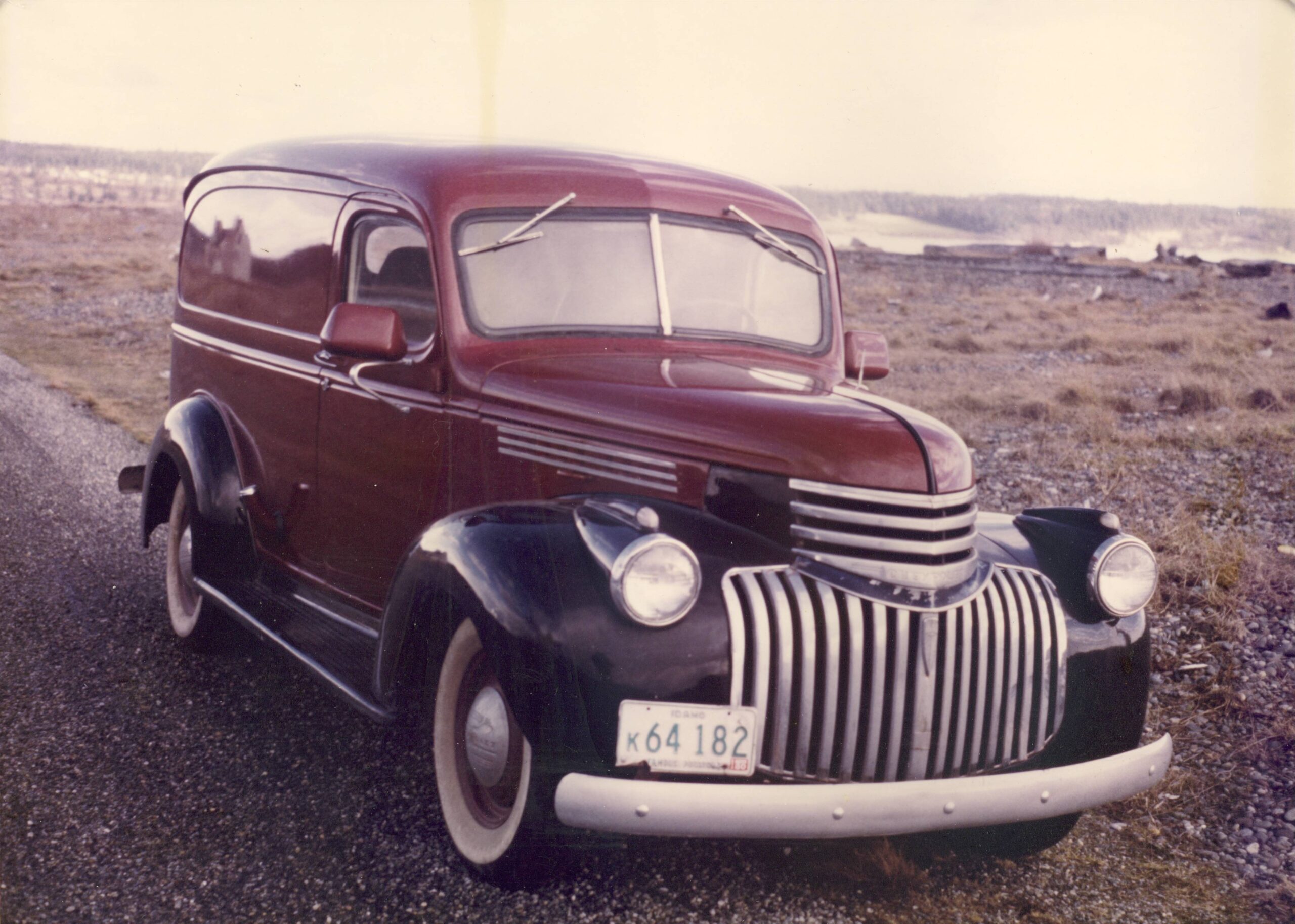 1946 Chevy Panel Delivery restore; found in a field at Wolf Lodge Idaho 1976